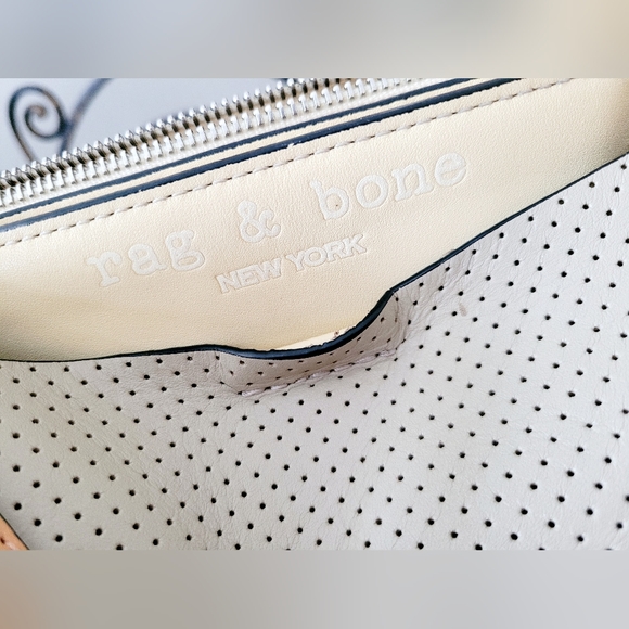 Rag&Bone Passenger Perforated 100%Cow Leather Crossbody Bag Light Sand/Taupe - Picture 9 of 16